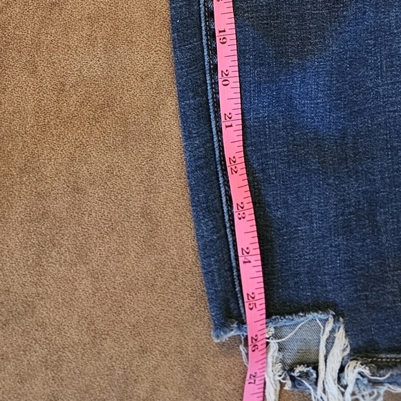 Mica Los Angeles High Rise Distressed Raw Hem Dark Wash Skinny Jeans Size 29 - Picture 14 of 14